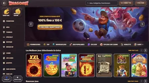 Découvrez les avantages de l'enregistrement sur Dragonia Casino en ligne à France